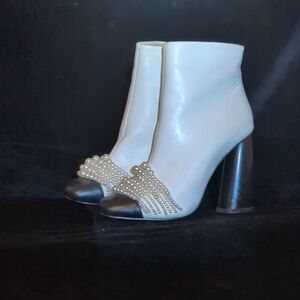 Elegant White and Black Azalea Wang Ankle Boots